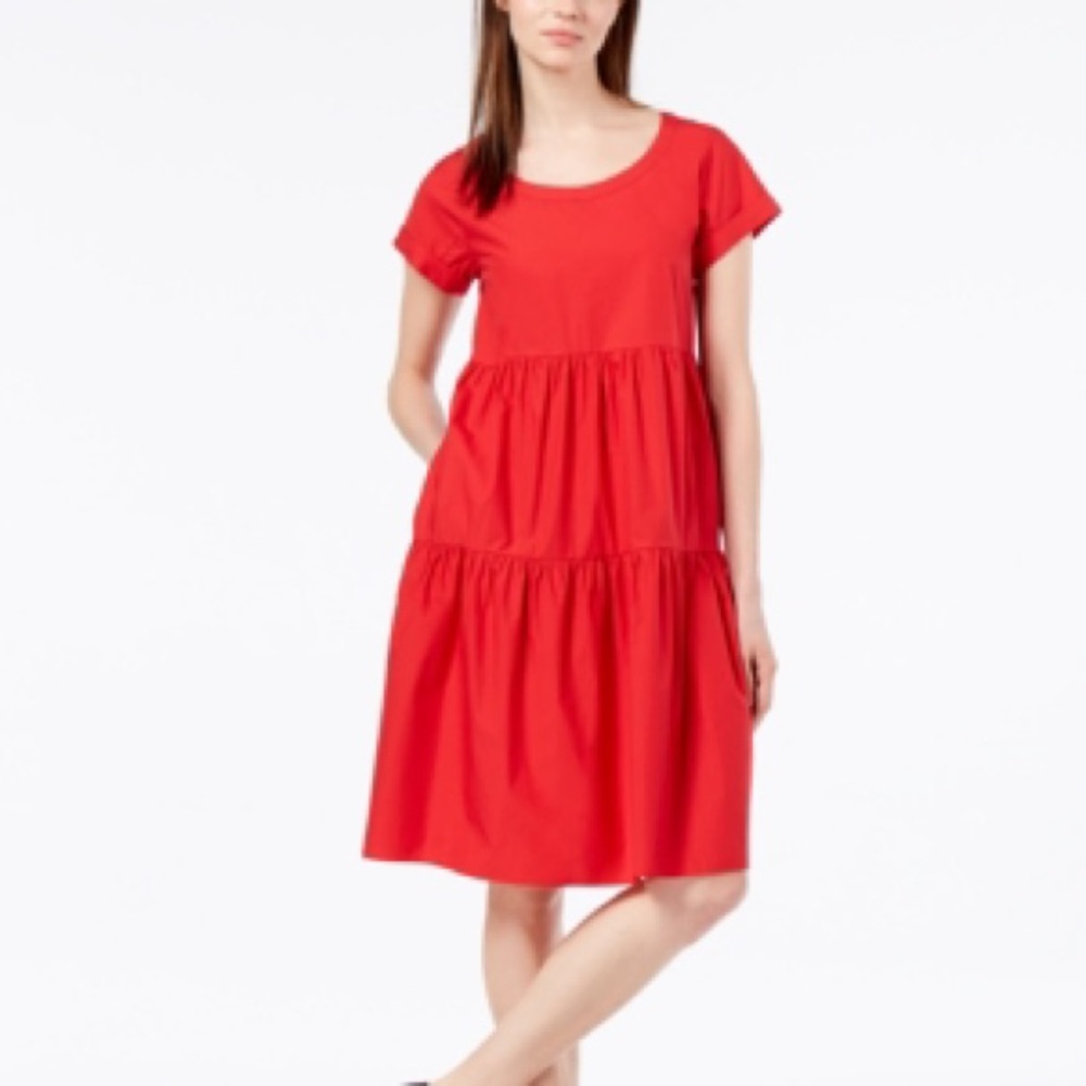 Max Mara Weekend red tiered dress